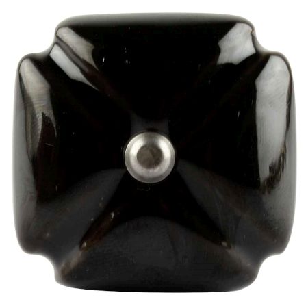 Solid Black Square Ceramic Wine Stopper